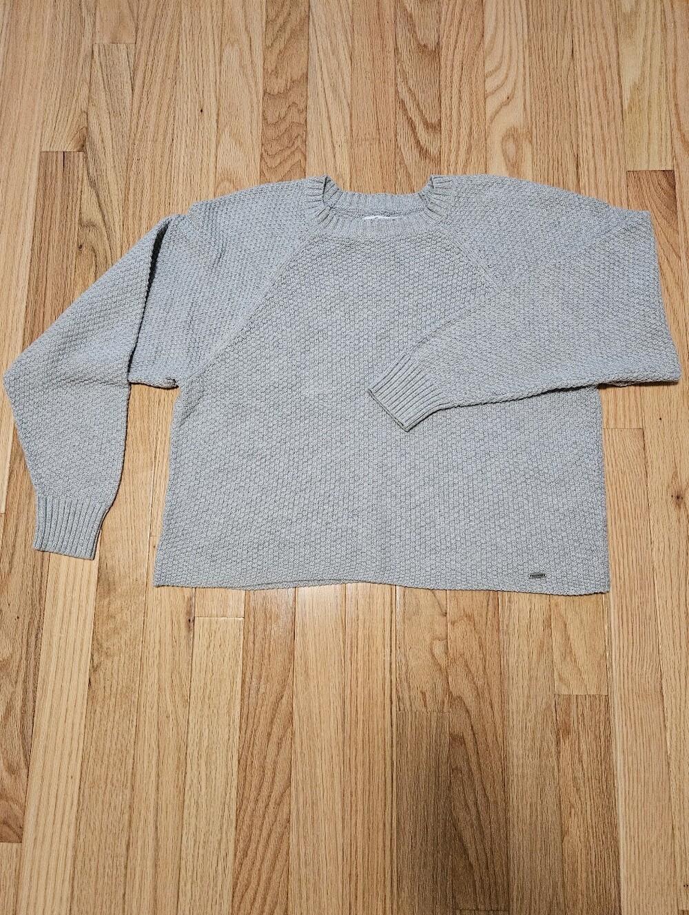 Hollister Women's Gray Knit Sweater Long Sleeve Crewneck Casual Pullover Size M